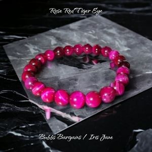 Rose Red Tiger Eye Bracelet - 8mm